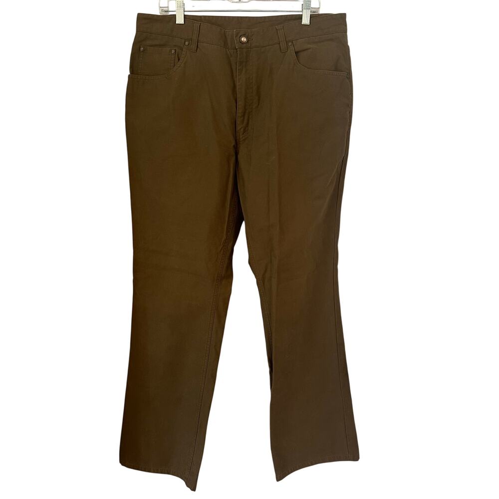 J. L. Powell Men's Green Brown 36x32 Khakis 100% Cotton